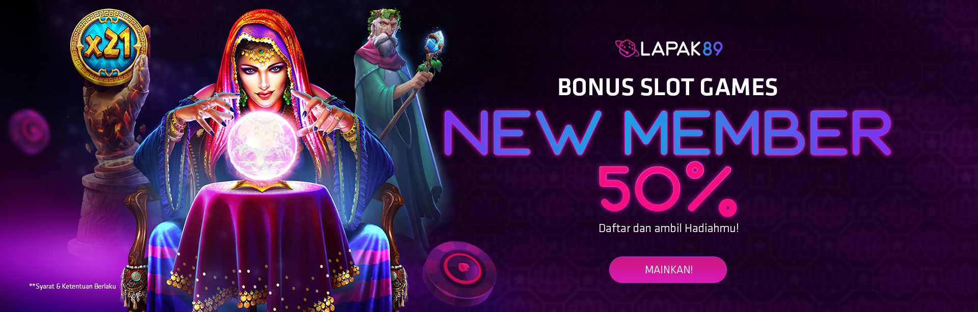 Bonus New Member 50% Slots