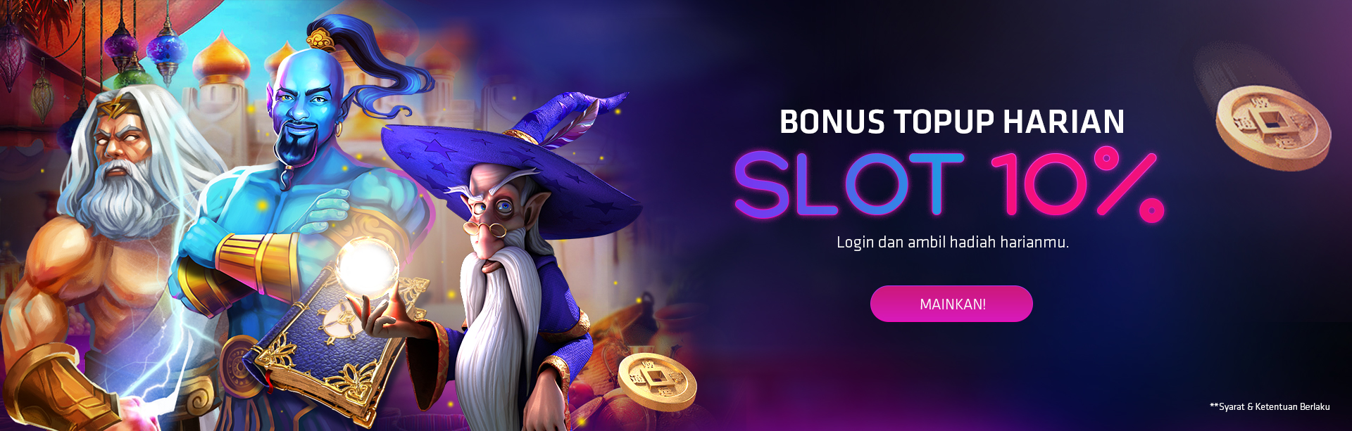 Bonus Top Up Harian Slots 10%